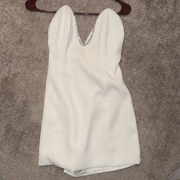 White diamanté mini dress - Picture 4 of 5